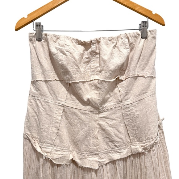 Free People Milan Midi Dress Strapless Cotton Boho Cottagecore Fairy Cream L - Picture 4 of 13